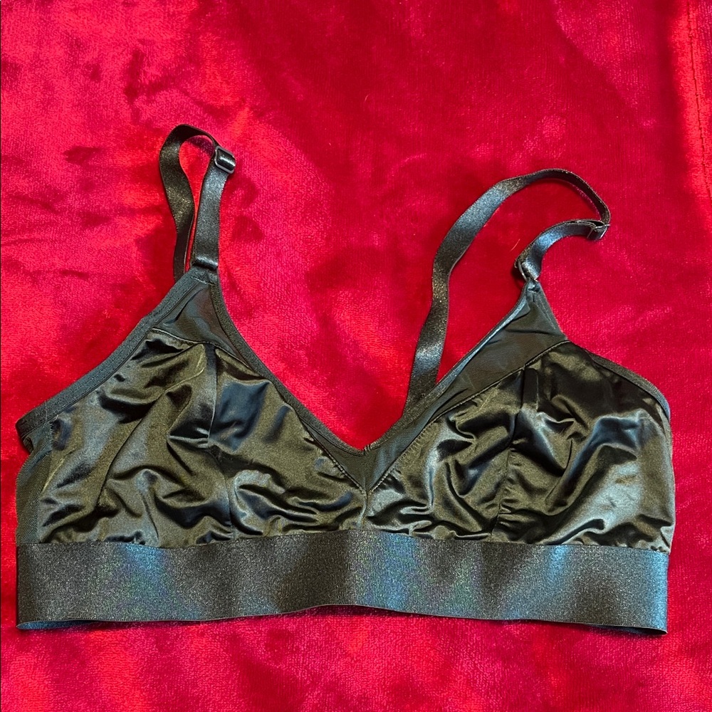 Green Mesh and Satin Auden Bralette M